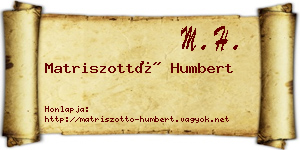Matriszottó Humbert névjegykártya